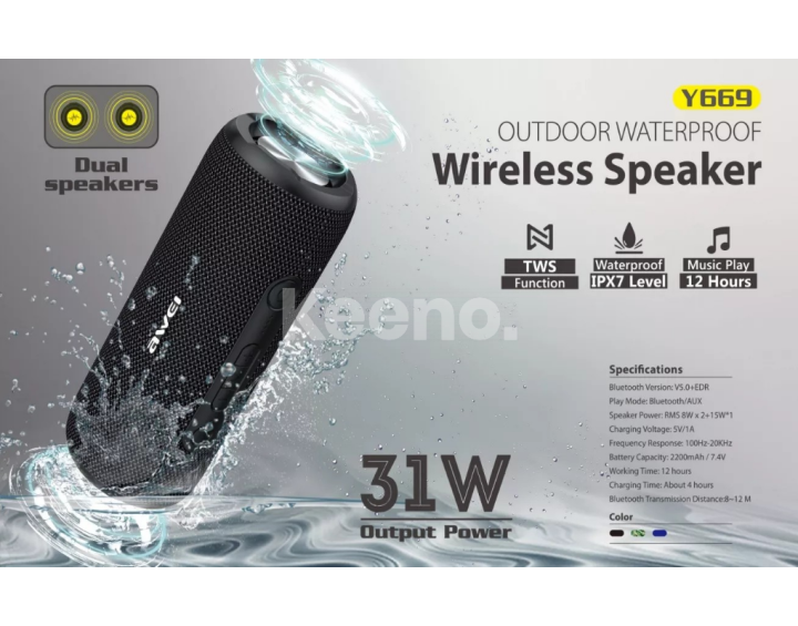 AWEI%20Y669%20Waterproof%20Portable%20Bluetooth%20Speaker%2031W%20-%20Image%202