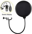 Microphone Pop Filter For Blue Yeti and Any Other Microphone Dual Layered Wind Pop Screen With Flexible 360° Gooseneck Clip Stabilizing Arm.