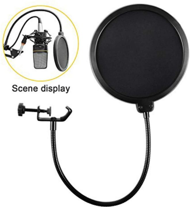 Microphone%20Pop%20Filter%20For%20Blue%20Yeti%20and%20Any%20Other%20Microphone%20Dual%20Layered%20Wind%20Pop%20Screen%20With%20Flexible%20360%C2%B0%20Gooseneck%20Clip%20Stabilizing%20Arm%20-%20Image%202
