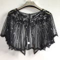 【Lejia】Women Cape Summer Beaded Shrug Dress Shawl.