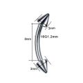 2pcs Stainless Steel Colorful Curved Barbell Double Spike Ball End Eyebrow Piercing Nose Rings Banana Barbell Piercing Jewelry. 