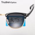 Trudren Unisex Classic Browline Polarized Sunglasses for Men Horn Rimmed Square Sun Glasses Womens Metal Rivets Sunglass RB3016. 