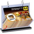 A4 Flip Table Menu Stand Multi-Page Table Card Rack Menu Display Stand Menu Holder Desk Menu Photo Album Picture Frame. 