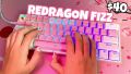 Redragon K617 Fizz 60% Wired HOT SWAPPABLE RGB Gaming Keyboard, 61 Keys Compact Mechanical Keyboard White and Pink Color Keycaps(RED SWITCH). 