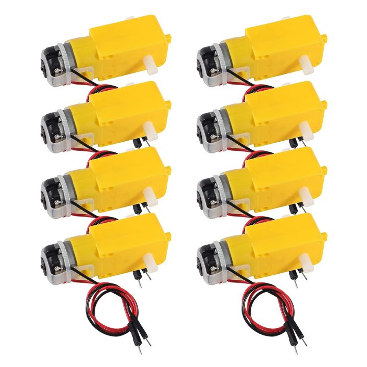 8pcs Dc Gearbox Motor Tt Motor 3v 6v Dual Shaft Electric Gear Motors With 2pin Male Connector Wire 1:48 For Arduino Smart Rc Car