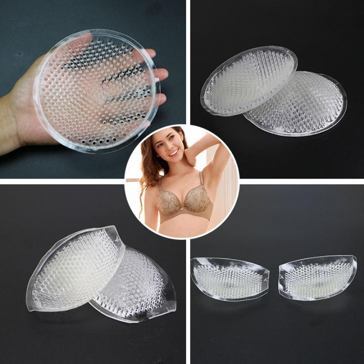 1 Pair Invisible Silicone Bra Pads Reusable Seamless - Mauritius - View #5