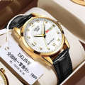 New dual fashion ultra-thin comfortable belt calendar luminous men's gifts business and leisure trend quartz watch.