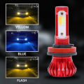 BBOOM【In stock】 (A pair / box) car led headlights led H7 car headlights dual tricolor flashing car lights car fog lights H7 Easy and portable installation and use. 