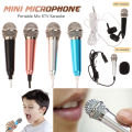 Mini Microphone 3.5mm Portable Karaoke Mic All-in-one Earphone Stereo Wired Headphone In-Ear Headset Singing Artifact Creek.