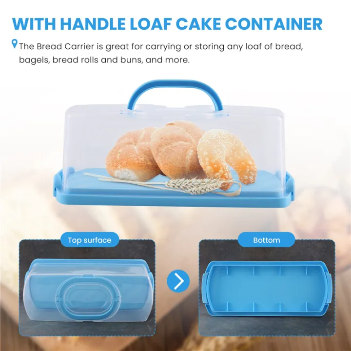 Portable%20Bread%20Box%20with%20Handle%20Loaf%20Cake%20Container%20Plastic%20Rectangular%20Food%20Storage%20Keeper%20Carrier%2013Inch%20Translucent%20Dome%20for%20Pastries,%20Bagels,%20Bread%20Rolls,%20Buns%20-%20Image%206