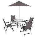 Mainstays Albany Lane 6 Piece Outdoor Patio Dining Set Garden Outdoor Furniture Set Patio Chair Table Umbrella. 