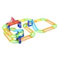 Building Block Railway Train Set Set Of 52pcs Kids DIY Assembly Toy With Race Track And Electric Car. 