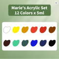 Maries Acrylic Paint 5ml 12 shade.