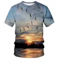 Beach scene T shirt for men tops 3D tropical rain forest print T-shirt summer tee shirts womens clothing funny kids short sleeve. 