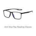 New Anti Blue Ray Reading Glasses Comfortable Durable TR90 Rectangular Frame Presbyopia Hyperopia Lens Diopter From +100 To +400. 