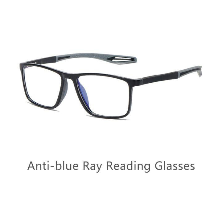 New Anti Blue Ray Reading Glasses Comfortable Durable TR90 Rectangular Frame Presbyopia Hyperopia Lens Diopter From +100 To +400