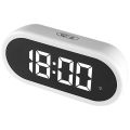 Digital Alarm Clock with Large LED Display, Portable Bedside Clock with Fully Adjustable Dimmer, 12/24H, Snooze White. 