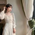 2023Spring-Summer NewinsSuper Fairy Slimming Embroidered Lace High-End Dress Women's French First Love Platycodon Grandiflorum Skirt.
