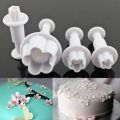 4pcs Little Flower Shape Plastic Plunger Fondant Cutter Set – Cake Decorating Tools. 