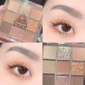 【Clearance sale】 DIKALU / 9 Color Holographic Matte Eyeshadow Palette Kit / Glitter Pigment Eye Shadow Pallete / Waterproof Metallic Shimmer Eyeshadow. 