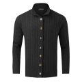 Men’S Knitted Sweater Gothic High Collar Pullover Top Fashion Casual Autumn And Winter Button Cardigan Coat Streetwear Cashmere.