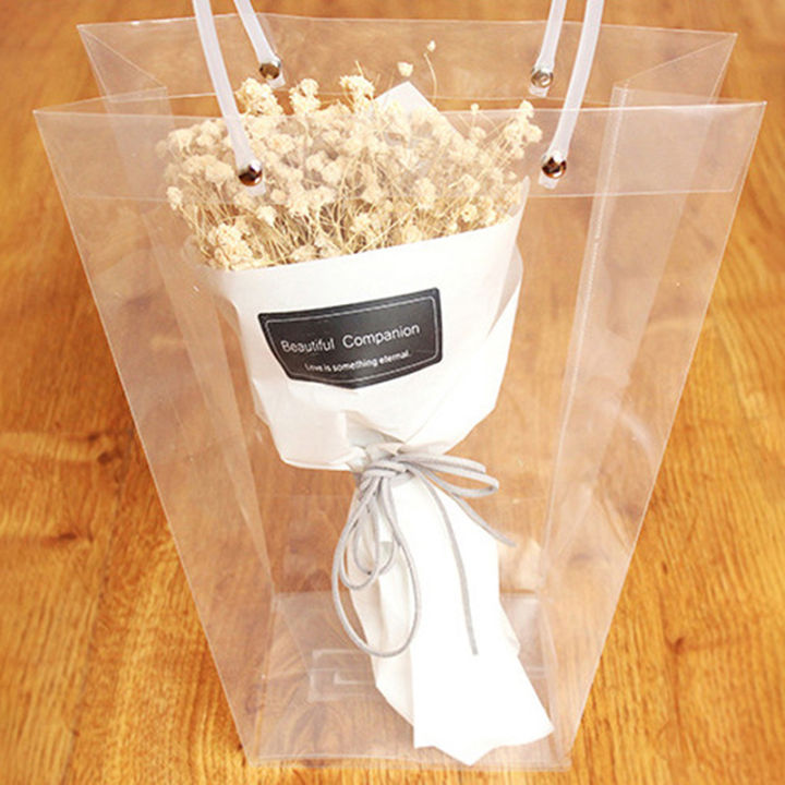 T Shape Florist Decoration Potted Clear Flower Bag Portable Plastic Gift Bags BAWEI