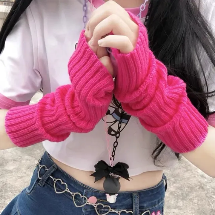 Women%20Knitted%20Arm%20Warmer%20Long%20Fingerless%20Gloves%20Mitten%20Winter%20Y2K%20Solid%20Arm%20Sleeve%20Fashion%20Casual%20Soft%20Girls%20Clothes%20Punk%20Gloves%20-%20Image%203