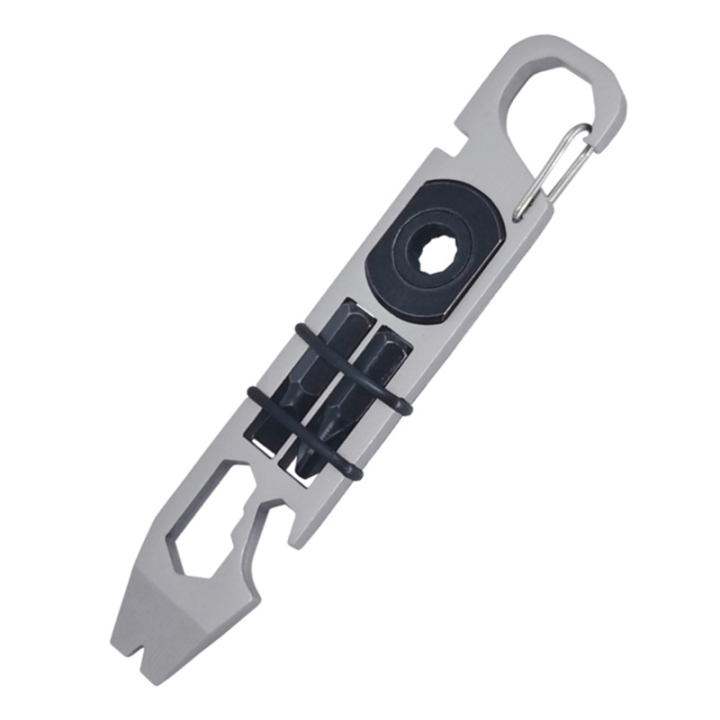 1 Piece Integrated Multifunctional Ratchet Crowbar Combined Tool Silver & Black Steel Wrench Screwdriver