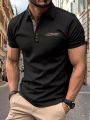 T-shirt Men's summer men's button-down Polo shirt lapel Polo shirt gradient pattern printed street short sleeve printed clothing. 