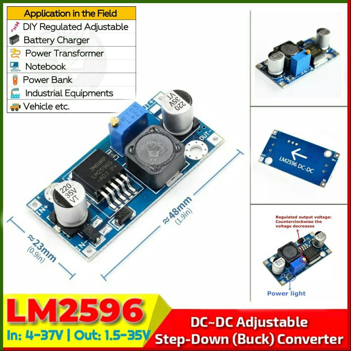Progressive - Opulence at Its Best - LM2596 Step Down Buck Converter 3A Output LED Indicator - Tools, DIY & Outdoor - Must Have