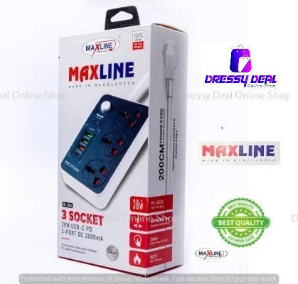 Maxline%20ML-804,%20Multifunction%203%20Socket%20&%204%20USB%20With%20Lightning%20Port%20Fast%20Charging%20PD20W%20QC3.0%20Multiplug%20Power%203%20Socket%20Multiplug%20-%20Image%204