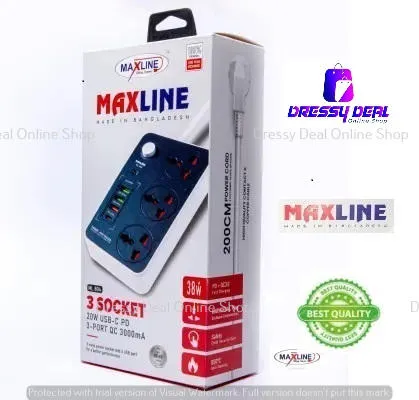 Maxline%20ML-804,%20Multifunction%203%20Socket%20&%204%20USB%20With%20Lightning%20Port%20Fast%20Charging%20PD20W%20QC3.0%20Multiplug%20Power%203%20Socket%20Multiplug%20-%20Image%204