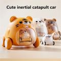 【Toy life hall】Toy Vehicles Gift Vehicles Kids Launching Cartoon Animal Interactive Toy Baby Toy Cars Ejection Toy Cartoon Car for Babies. 