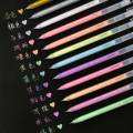 Large Capacity Highlight Water Pen 0.5mm Syringe Watercolor Pen Fine Art Highlight Pen Painting Template Pen 12 Colors/set. 