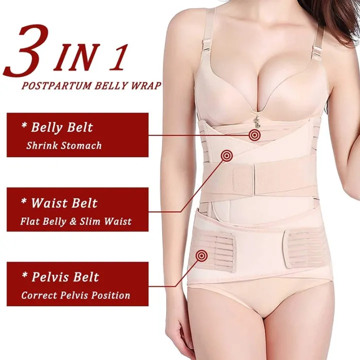 3%20in%201%20Postpartum%20Belly%20Belt%20Tummy%20Band%20Girdle%20Corset%20Body%20Shaper%20Postnatal%20C-Section%20Waist%20Trainer%20Pelvis%20Wrap%20Shapewear%20-%20Image%204