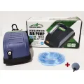 Aquarium Air Pump (Single Output Full Set) - Fish Tank Single Nozzle Oxygen Air Pump with Air Bubbling Stone Accessories (5 Feet Pipe, Air Bubble Stones, Air flow Controller). 
