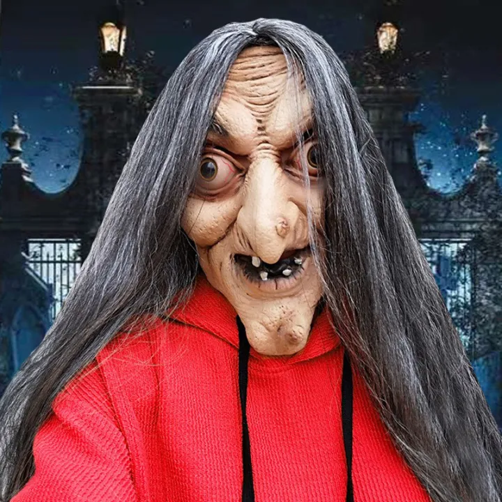 Halloween%20Horror%20Mask%20Scary%20Old%20Witch%20Mask%20Latex%20Helmet%20with%20Hair%20Carnival%20Party%20Roleplay%20Mask%20Haunted%20House%20NPC%20Cosplay%20Props%20-%20Image%202