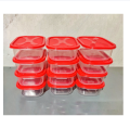 12Pis Plastic Mini Box MultiColour 300ml. 