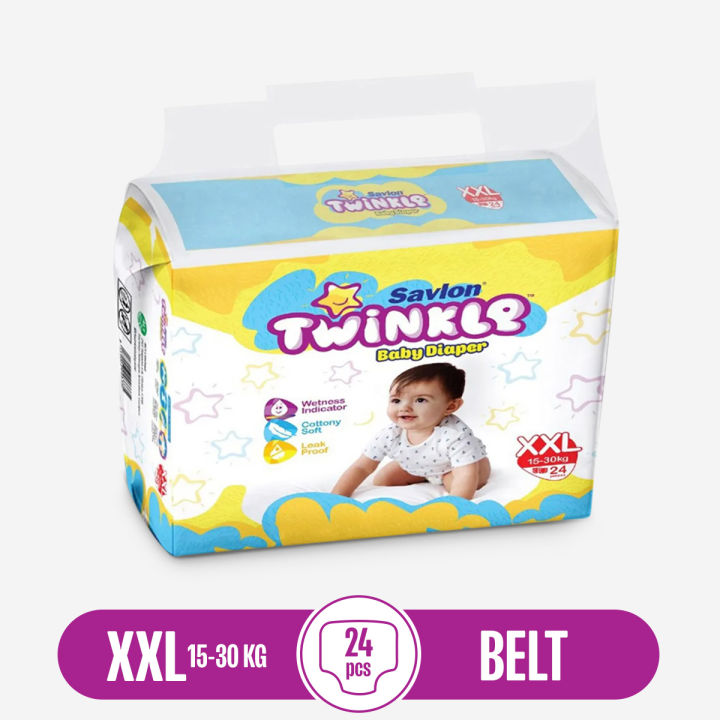 Savlon Twinkle Baby Belt Diaper XXL 24 pcs