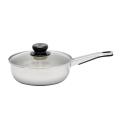 Stainless Steel Frying Pan with Glass Lid - 20 - Silver - Great Value - Upscaled Quality. 