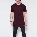 Men's T Shirt Round Neck Solid-colored T-shirt for Male Round-neck Medium and Long Section Tops Tshirt. 