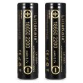 LiitoKala Lii-22A 3.7V 18650 2200mAh Rechargeable Battery li ion Batteries Li-ion Lithium Battery for Flashlight- 2pcs. 