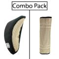 Cool Fabric Gear Knob Cover Combo - Black and Beige.