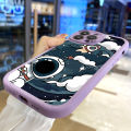 Jizetin for Redmi Note 10 / Note 10S Back Cover Cloud Astronaut Lambskin Texture PU Leather Back For Girls Boys Soft Phone Case. 