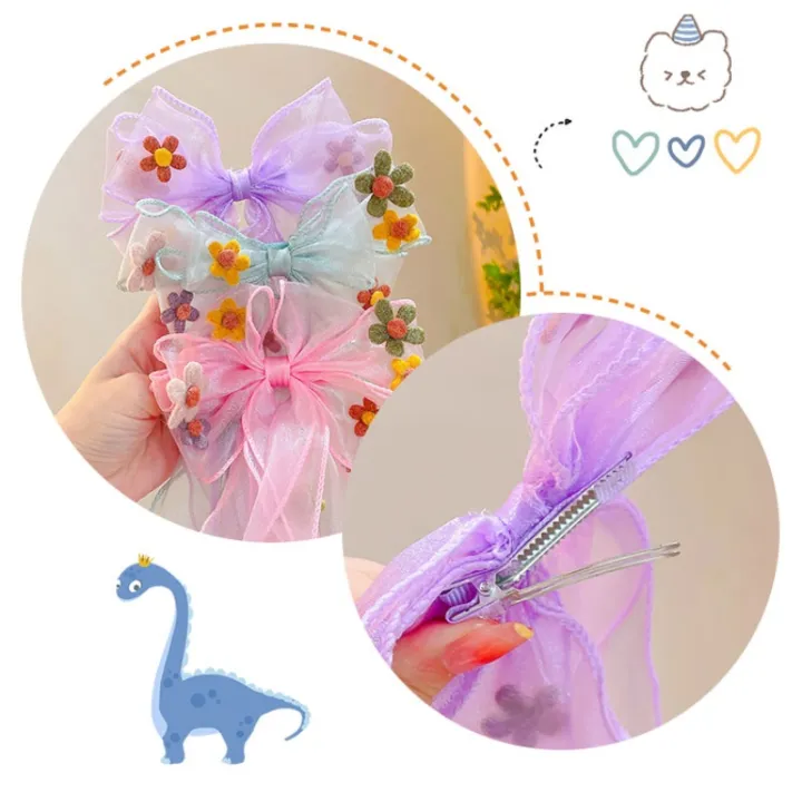 2pcs%20Bow%20Ribbon%20Hair%20Clip%20Pony%20tail%20Hair%20Pin%20Cute%20Hair%20Accessories%20for%20Kids%20Girl%20-%20Image%208