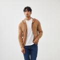 MVLYFLRT 100% Goat Cashmere Cardigan Men's Hooded Zipper Hoodie Autumn/Winter Large Knitted Loose Jacket New Warm Top. 