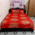 Double King Size Cotton Bed Sheet With Matching 2 Pillow Covers - Multicolor - Bed Sheet.