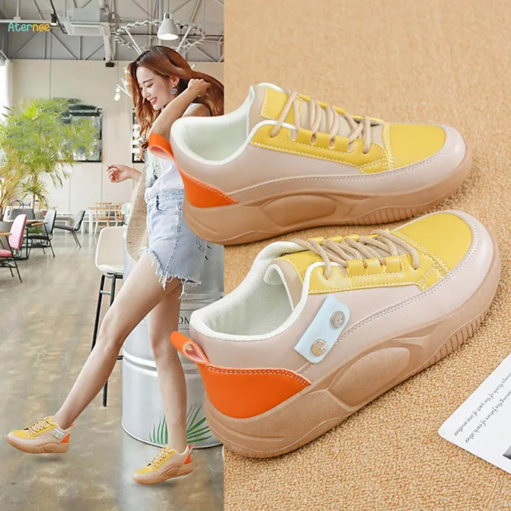 Women%20Casual%20Sneakers%20Sports%20Shoes%20Rubber%20Soles%20Lightweight%20Breathable%20Trainers%20Lace%20up%20Shoes%20for%20Ladies%20Girls%20Fishing%20Pants%20Outdoor%20Female%20,%20Yellow%2038%20-%20Image%202