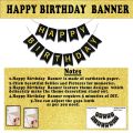 Birthday Decoration Combo Pack With Birthday Card Banners, Golden Foil Curtains, Golden Confetti Balloons, Metallic Balloons, Balloon Arch & Glue. 