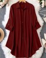 Ladies Western Fashion Maroon color Long Shirt cherry georgette tops for Girls/women. 